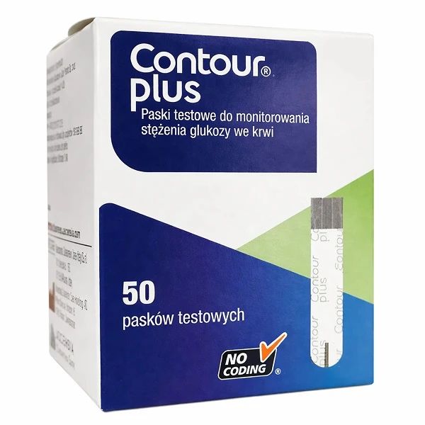 Contour Plus, test paskowy do glukometru, 50 sztuk