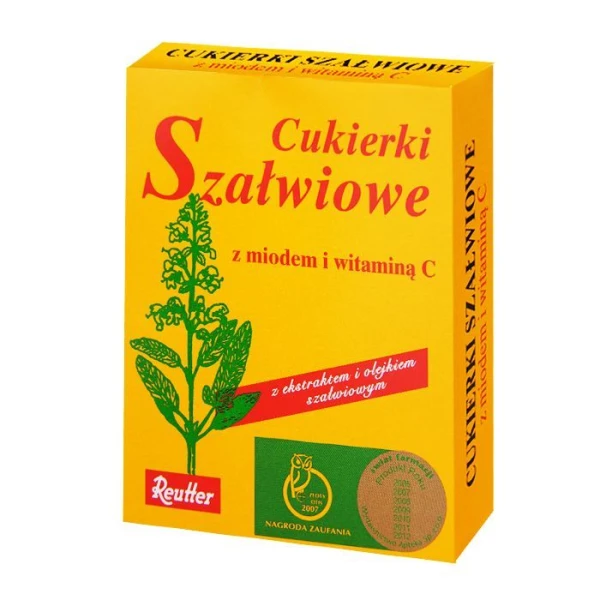 Cukierki szałwiowe z miodem i witaminą C, Reutter, 50g