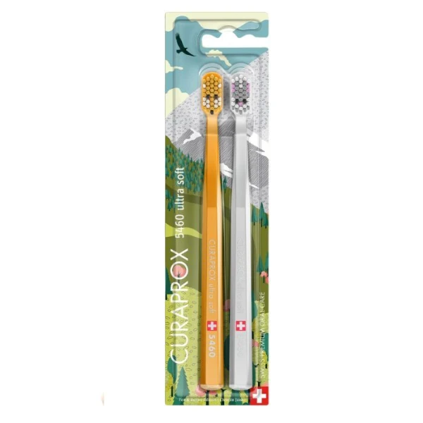 Curaprox 5460, szczoteczka do zębów, Ultra Soft, Fox & Bunny, 2 sztuki