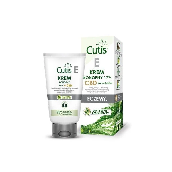 Cutis E-Egzema, krem konopny 17% + CBD do skóry alergicznej i atopowej, 120ml