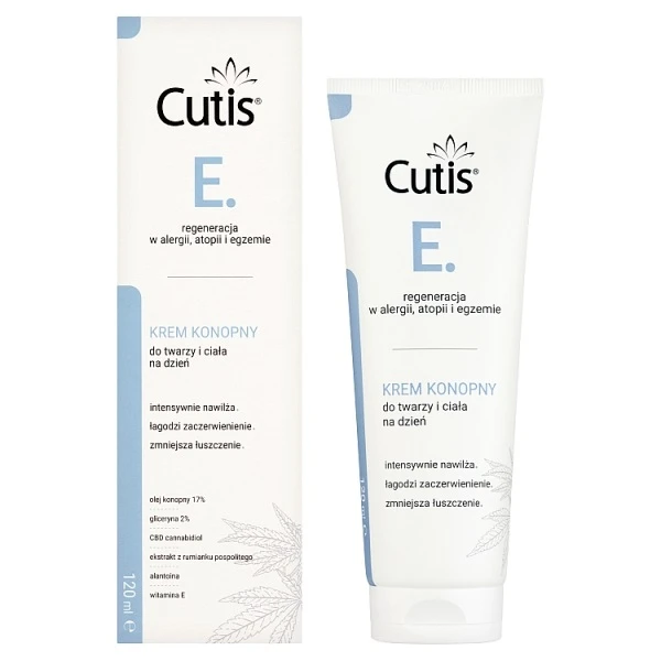 Cutis E-Egzema, krem konopny 17% + CBD do skóry alergicznej i atopowej, 120ml