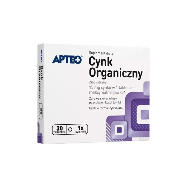 Cynk organiczny Apteo, 30 tabletek