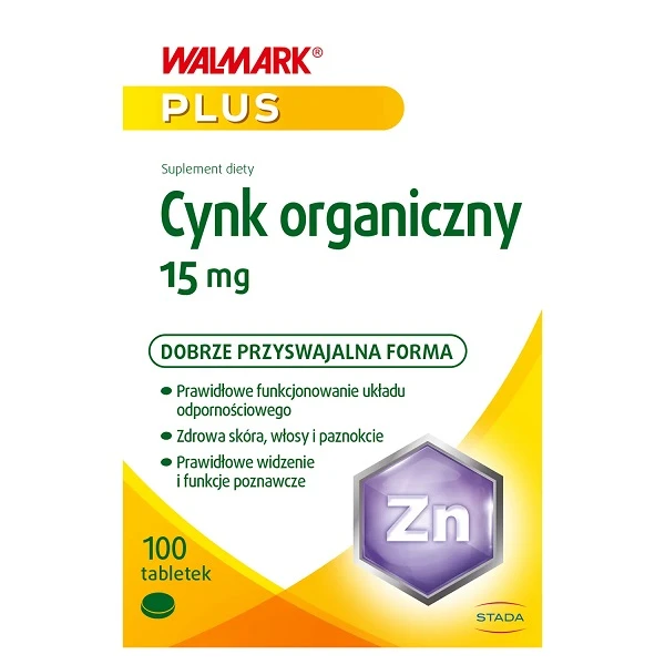 Cynk organiczny 15mg, 100 tabletek
