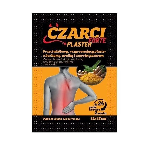 Czarci Plaster Forte, przeciwbólowy i rozgrzewający plaster, 1 sztuka