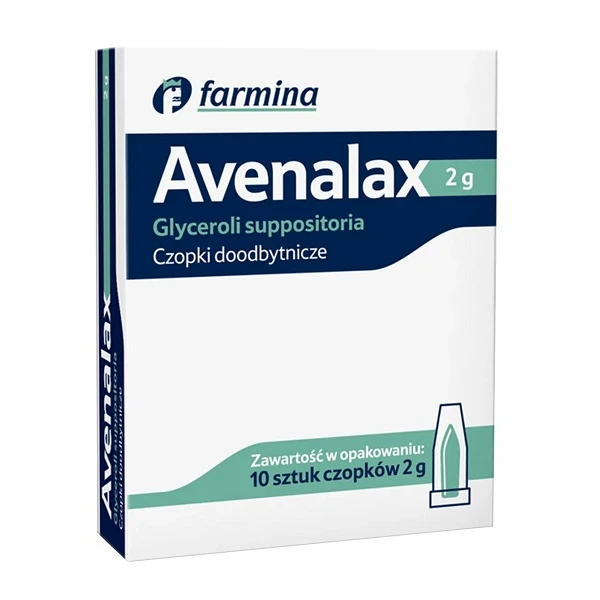 Avenalax 2g, czopki glicerolowe doodbytnicze, 10 sztuk