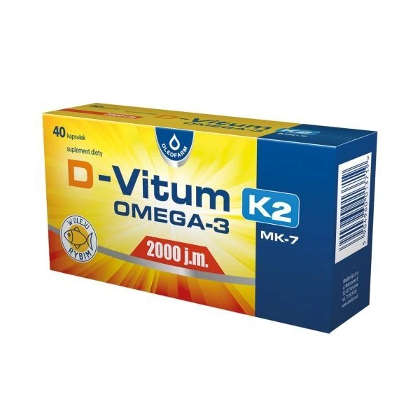 D-Vitum 2000 j.m. Omega-3 K2 MK-7, 40 kapsułek