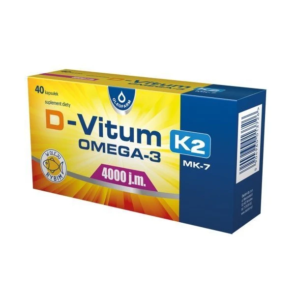 D-Vitum 4000 j.m. Omega-3 K2 MK-7, 40 kapsułek