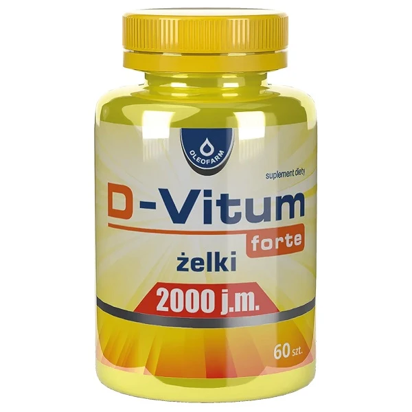 D-Vitum Forte 2000 j.m., żelki, smak pomarańczowy, 60 sztuk