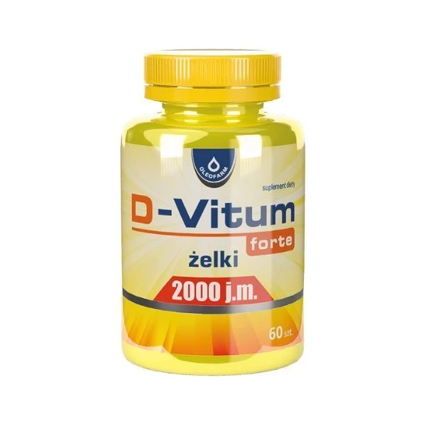 D-Vitum Forte 2000 j.m., żelki, smak pomarańczowy, 60 sztuk