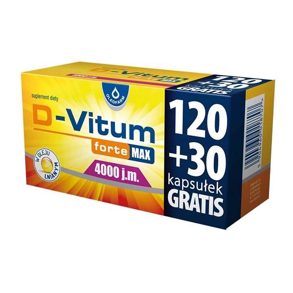 D-Vitum Forte Max 4000 j.m., 150 kapsułek