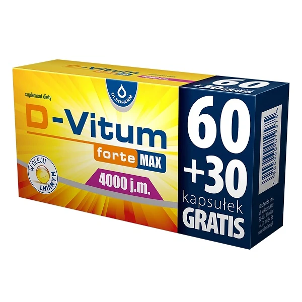 D-Vitum Forte Max 4000 j.m., 90 kapsułek