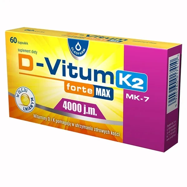 D-Vitum Forte Max 4000 j.m. K2 MK-7, 60 kapsułek