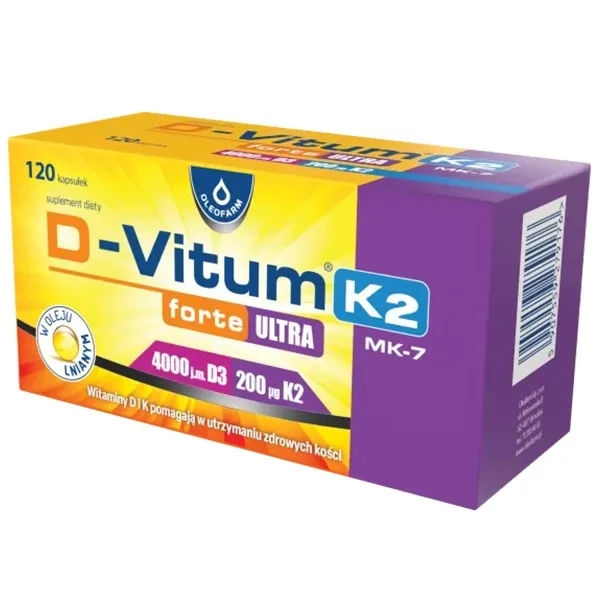 D-Vitum Forte Ultra 4000j.m. K2 MK-7, 120 kapsułek