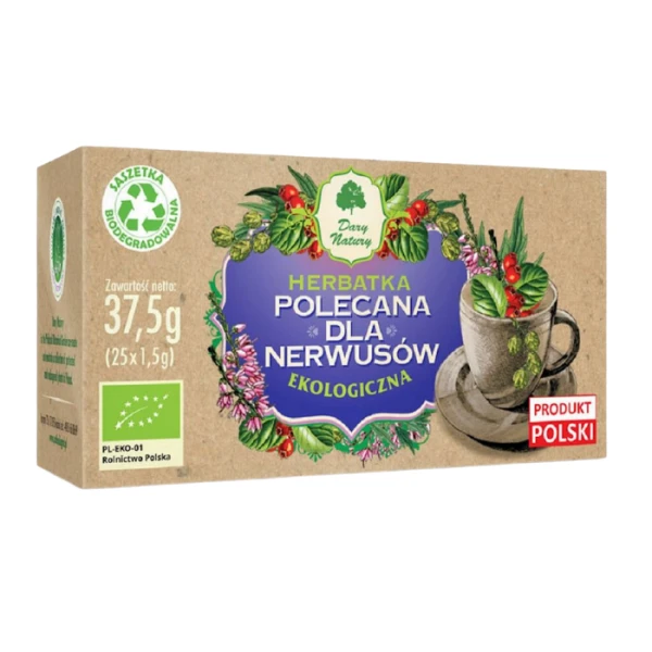 Herbatka polecana dla nerwusów, ekologiczna, 25 saszetek