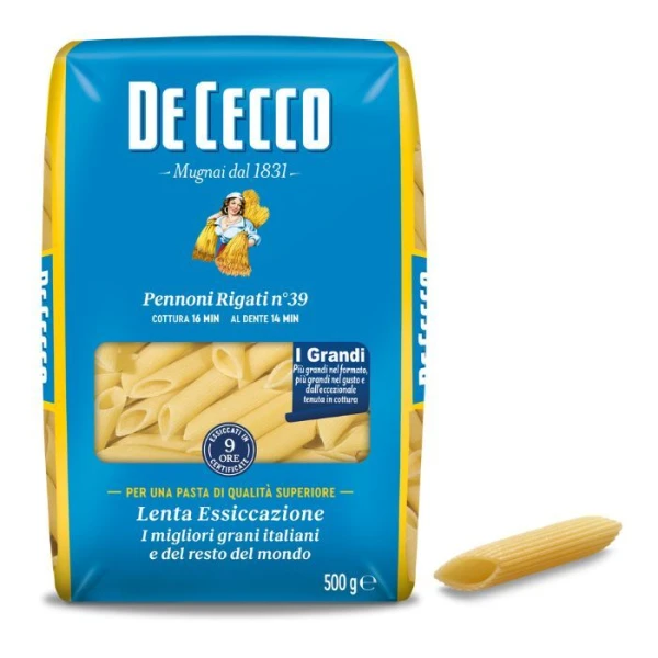De Cecco, włoski makaron Pennoni Rigati n°39, 500g