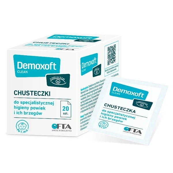 Demoxoft Clean, chusteczki do oczyszczania skóry powiek, 20 sztuk
