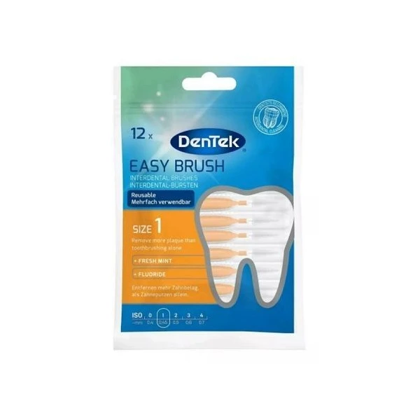 DenTek, Easy Brush, szczoteczki do normalnych przestrzeni międzyzębowych, rozmiar 1, 12 sztuk
