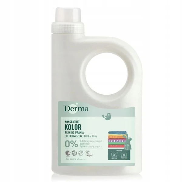 Derma, płyn do prania ubranek dziecięcych, koncentrat, kolor, od pierwszego dnia życia, 945ml