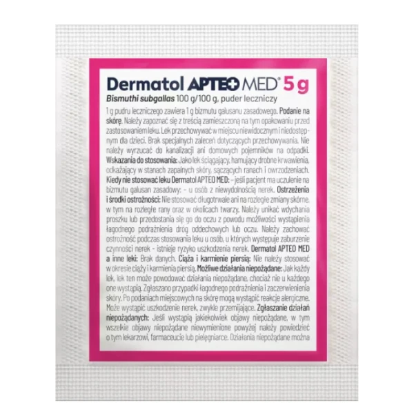 Dermatol Apteo Med, puder leczniczy do stosowania na skórę, 5g