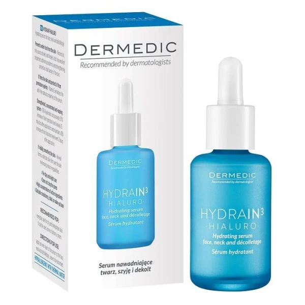 Dermedic, Hydrain3 Hialuro, serum nawadniające do twarzy, szyi i dekoltu, 30ml
