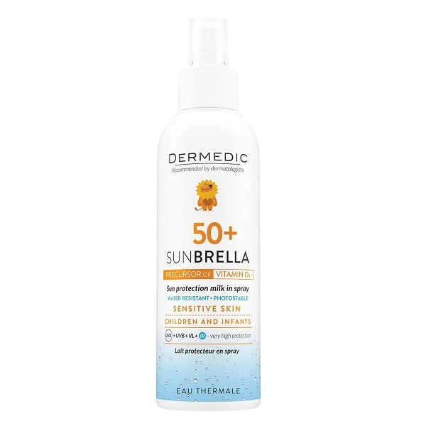 Dermedic, Sunbrella, mleczko ochronne SPF 50+, dla dzieci i niemowląt, spray, 150ml