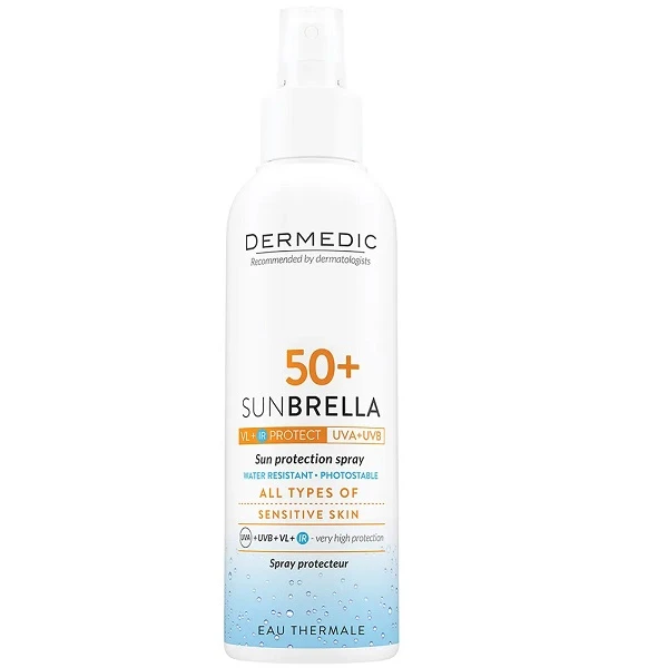 Dermedic, Sunbrella, spray ochronny SPF 50+, dla skóry wrażliwej, 150ml