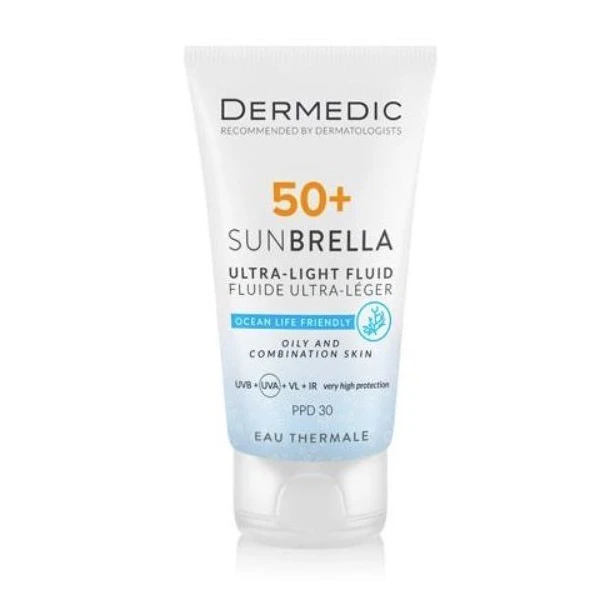 Dermedic, Sunbrella, ultralekki krem SPF 50+, dla skóry tłustej i mieszanej, 40ml