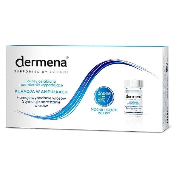 Dermena Hair Care, kuracja do włosów nadmiernie wypadających, 15 ampułek