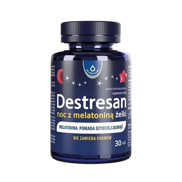 Destresan noc z melatoniną, żelki, smak wiśniowy, 30 sztuk