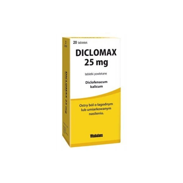Diclomax 25mg, 20 tabletek