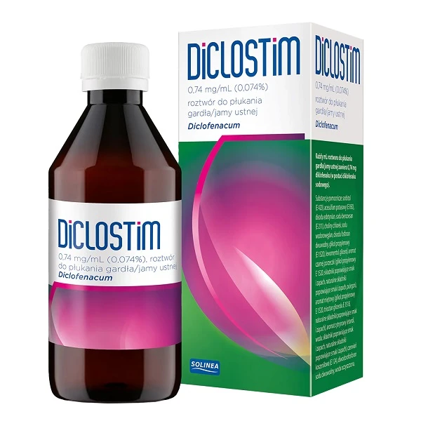 Diclostim 0,74mg/ml, roztwór do płukania gardła i jamy ustnej, 150ml