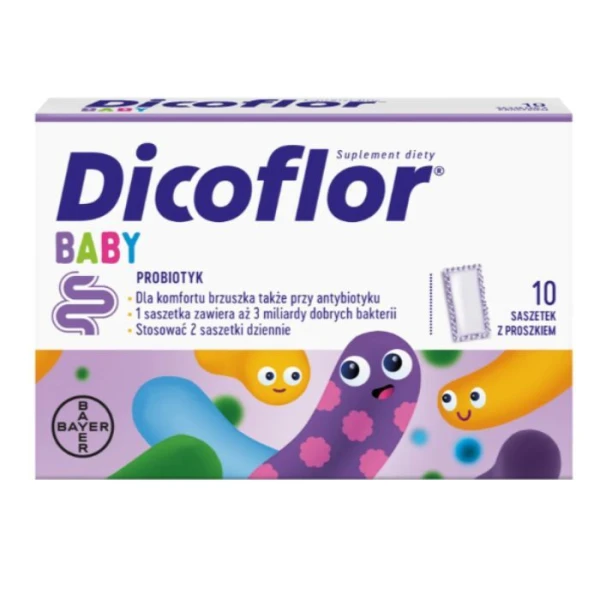Dicoflor Baby, proszek, od pierwszych dni życia, 10 saszetek