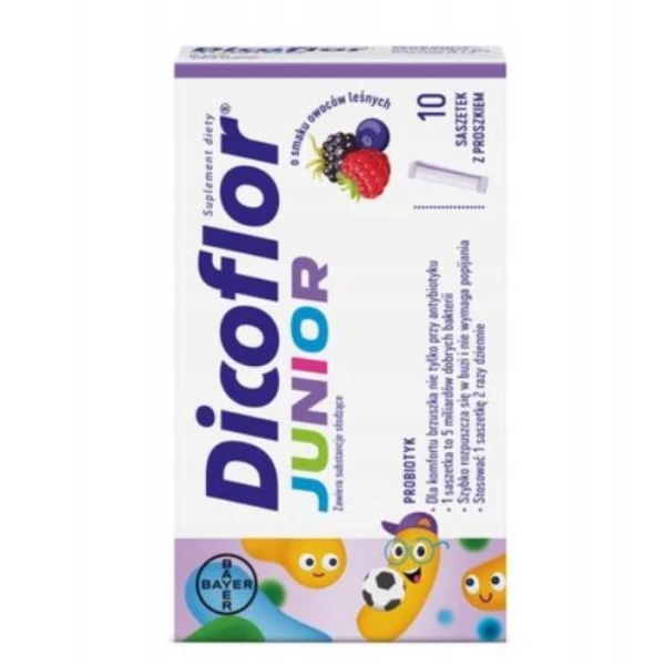 Dicoflor Junior, proszek, smak owoców leśnych, 10 saszetek image