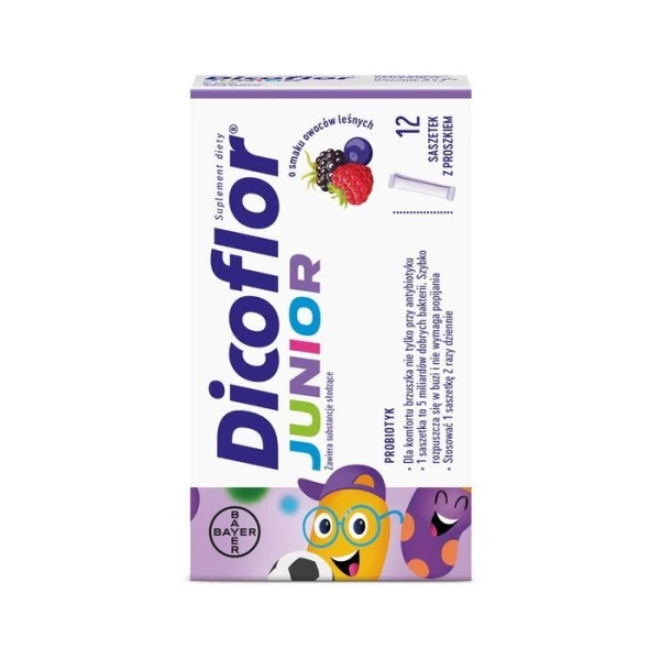 Dicoflor Junior, proszek, smak owoców leśnych, 12 saszetek