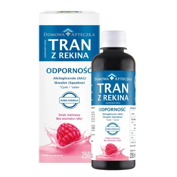 Domowa Apteczka, Tran z rekina, Odporność, smak malinowy, po 3 roku życia, 250ml
