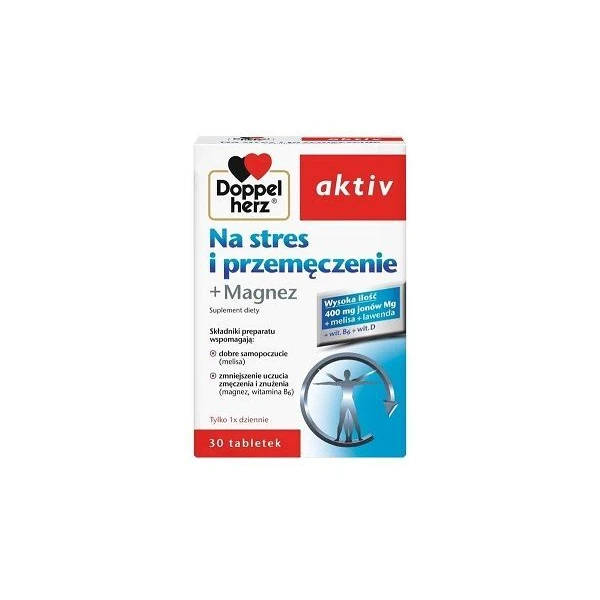 Doppelherz Aktiv, Na stres i przemęczenie + magnez, 30 tabletek