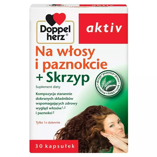 Doppelherz Aktiv, Na włosy i paznokcie + skrzyp, 30 kapsułek