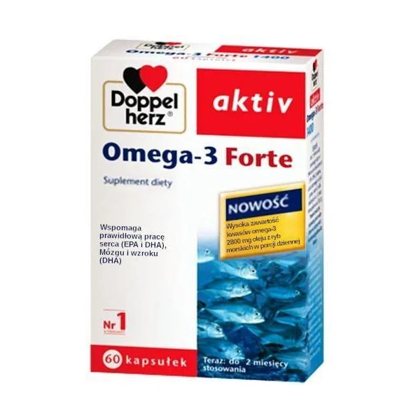 Doppelherz Aktiv, Omega-3 Forte, 60 kapsułek