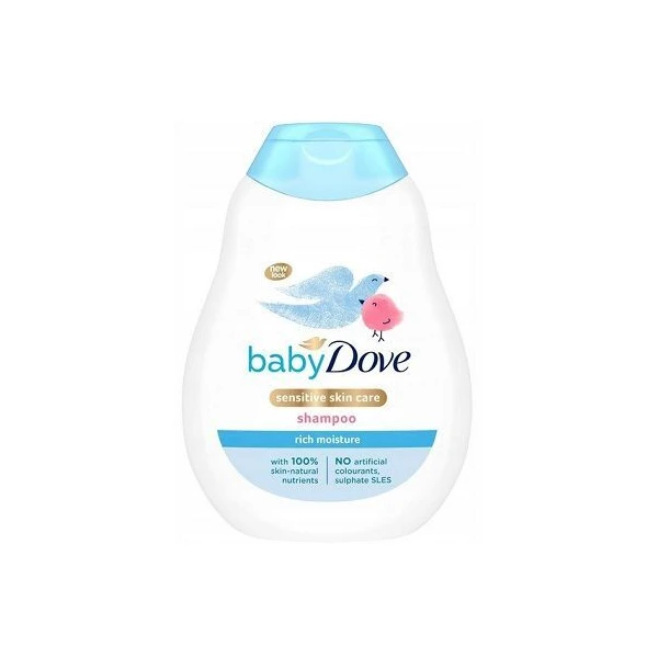 Dove Baby, Rich Moisture, szampon do włosów dla dzieci i niemowląt, od urodzenia, 200ml