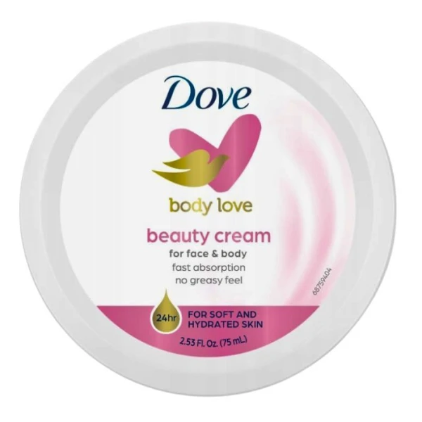 Dove, Body Love, krem nawilżający do twarzy, ciała i rąk, 75ml