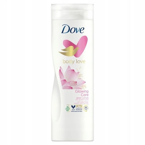 Dove Glowing Care, balsam do ciała o zapachu różowego kwiatu lotosu, 400ml