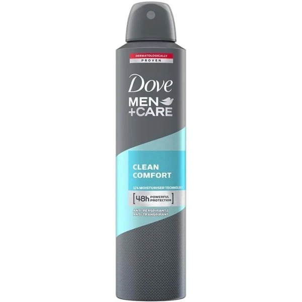 Dove Men+ Care, Clean Comfort, antyperspirant w sprayu, 250ml