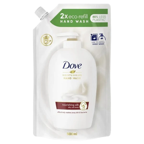 Dove Nourishing Silk, pielęgnujące mydło w płynie, zapas, 500ml