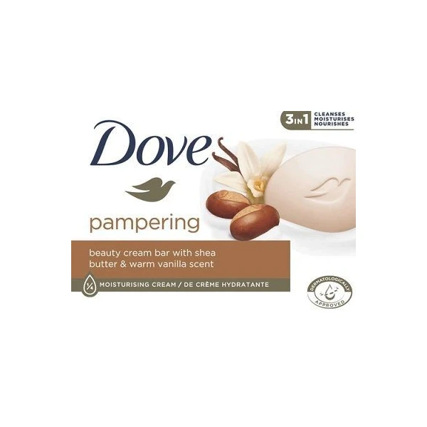 Dove Pampering Care, kremowa kostka myjąca, wanilia i masło shea, 90g
