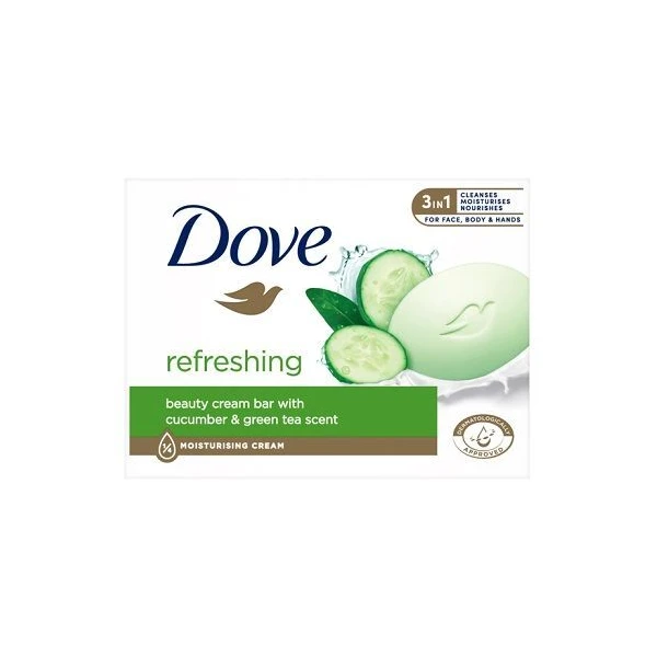 Dove Refreshing, kremowa kostka myjąca, ogórek i zielona herbata, 90g