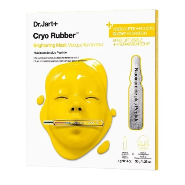 Dr.Jart+, Cryo Rubber, rozjaśniająca maska ​​hydrożelowa z niacynamidem, 1 sztuka