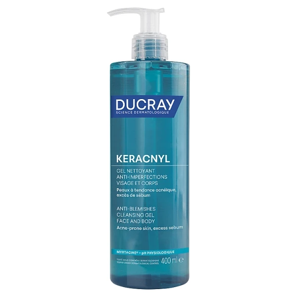 Ducray Keracnyl, żel pieniący, skóra tłusta i mieszana, 400ml