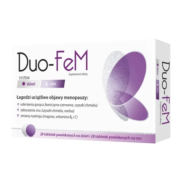 Duo-Fem, system dzień i noc, 28 tabletek na dzień i 28 tabletek na noc