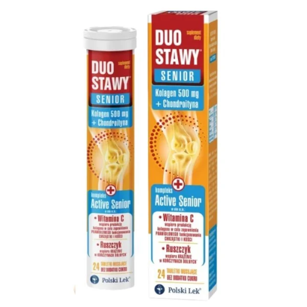 Duo Stawy Senior, smak cytrynowy, 24 tabletki musujące