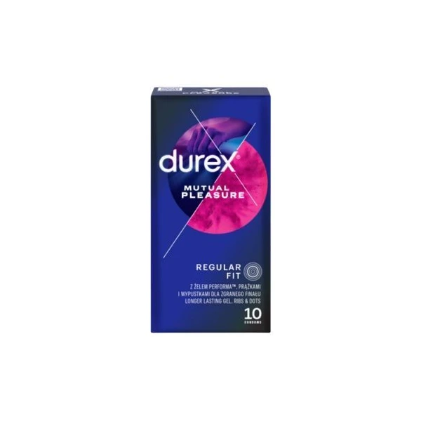 Durex, prezerwatywy lateksowe Mutual Pleasure, z lubrykantem, 10 sztuk